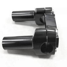 Black 4Inch Risers 1Inch Handlebar Clamp for Fat Boy Low Rider Softail FXSTC