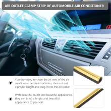 10St Vehicle Outlet Clamp Strip Zachte Rubberen Gouden Auto Decor