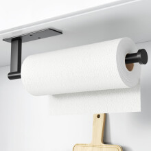Paper Towel Holder Under Cabinet - Self-Adhesive or Drilling, Kitchen Roll Holder Wall Mounted, Towel Rack for Organization and Storage, Stainless St
