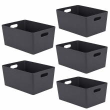 Niftii 5-Pack Plastic Storage Baskets with Sturdy Handles, Lightweight & Durable Design, Ideal for Kitchen, Bathroom, and Cleaning Organisation, 3.9L
