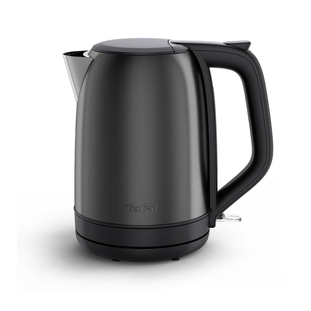 Tefal Subito Electric Kettle, 1.7L, Fast Boiling, Cordless Kettle, Water Level Window, 2,400W, Brushed Steel Finish, Removable Anti-Scale Filter, Sta