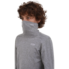 Boys' Thermal Sports Running T-Shirt with Collar Grey XL — boys thermal shirt, running thermoactive t shirt, superthermal boys shirt