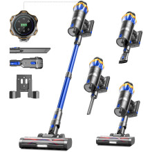 600W 50kPa 70Mins Cordless Vacuum Cleaner, 1.8L Self-Standing Anti-Tangle Vacuum cleaners for Home with OLED Touch Screen, Wall-Mounted Charging, for