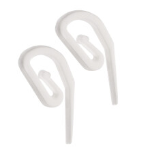 White Plastic Curtain Hooks | Hooks For Pencil Pleat, Window, Door & Shower Curtains | Heavy Duty Hook for Header Tape & Drapery | Pack of 50-3.2 x 1
