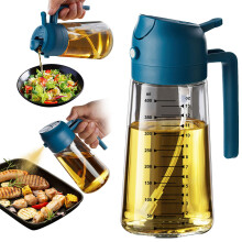 TrendPlain 16oz Olive Oil Spray Bottle - 2 in 1 Olive Oil Dispenser Bottle for Kitchen Accessories - Kitchen Gadgets, For Air Fryer (Navy)