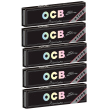 5 booklets OCB PREMIUM SLIM Rolling paper King Size + FILTER TIPS by OCB