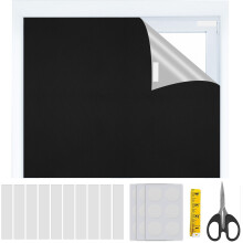 Temporary Blackout Blinds, Black Out Blinds Stick On, Portable 100% Blackout Material 100 * 150CM, Window No Drilling Blackout Blinds with Self Adhes