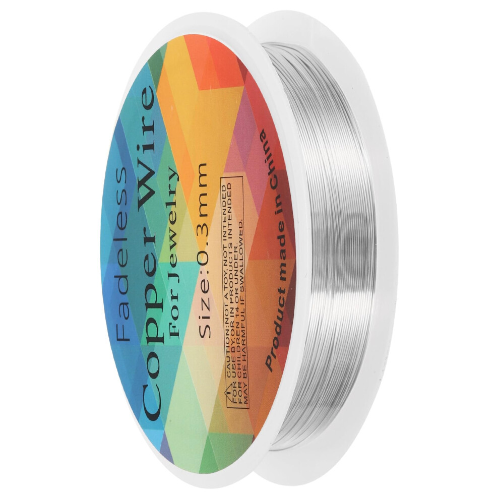 Sourcing Map 0.3Mm/28 Gauge Copper Wire For Jewelry Making, 1 Roll Craft Tarnish Resistant Beading Wire For Jewelry Making Supplies Diy (Silver) 5008534448690