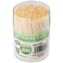 PPS 400 x Wooden Cocktail Sticks/TOOTHPICKS - 6.5cm - Home, Kitchen, Bars