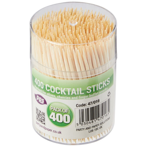 PPS 400 x Wooden Cocktail Sticks/TOOTHPICKS - 6.5cm - Home, Kitchen, Bars