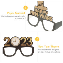 12 Stuks Happy New Year Papieren Bril 2023 Bril Fotoprops Voor