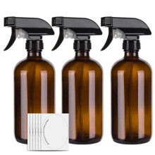 hmaimas 500ml Amber Empty Glass Spray Bottles for Cleaning, Mist Water Spray Bottle for Hair, Gardening and Essential Oils, Adjustable Trigger Spraye