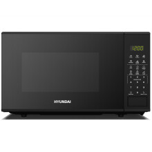 Hyundai 800W 20L Black Digital Microwave, Stainless Steel Interior, 11 Power Levels, Automatic Defrost, 6 Auto Cook Modes, Clock and Timer, Digital C
