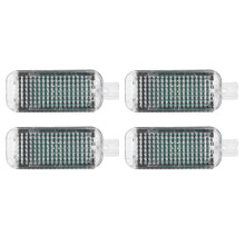 4Pcs LED Footwell Lights Interior Light with Wiring Harness 4E0947415A Fit For- A3 A4 A5 A6 A7 A8 Q3 Q5 Q7