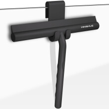 Minismus Shower Squeegee Including Hanging Hook Black - Silicone Squeegee for Bathroom Cleaning - Rubber Window Wiper Glass Cleaner -