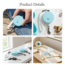 2St Compacte Hondenriem Nylon Met Polsband Handsfree Sky-Blue