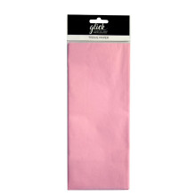 Glick Four Sheets of Light Pink Tissue Paper, Each Sheet 750mm x 500mm When Opened, Tissue Paper Pale Baby Pink, for use in Gift Wrapping & Other Art