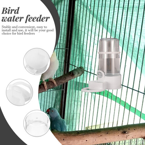 2St Plastic Automatische Vogeldrinker Wit, Multifunctioneel En Lekvrij 2
