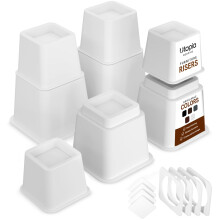 Utopia Bedding 8 Piece Premium Adjustable Furniture Risers (4 High and 4 Short) - Heavy Duty Riser with Strong Space Saving for Beds, Tables, Chairs