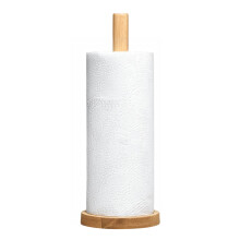 Premier Housewares Eco-friendly Kitchen Roll Holder Rubberwood Toilet Roll Holder Sturdy Base Antifungal Paper Towel Holder for Kitchen Toilet Home