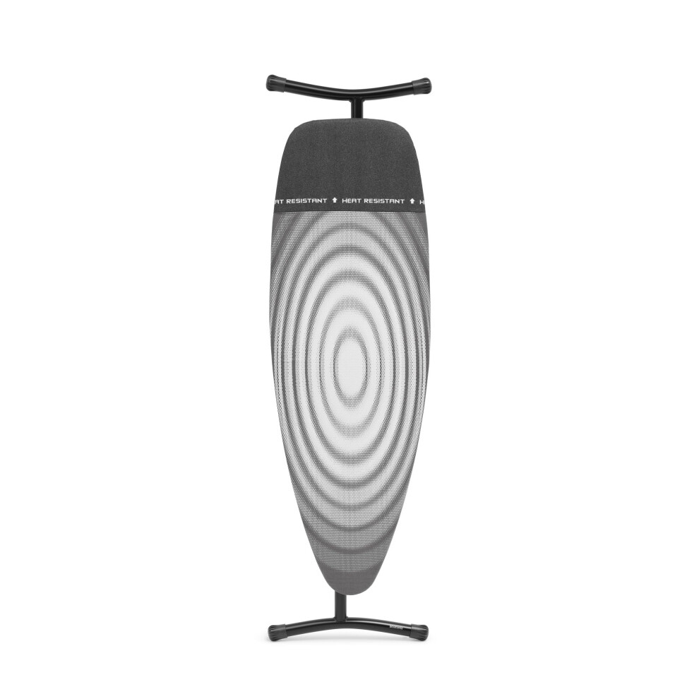 Brabantia - Ironing Board D - Integrated Steam Iron Rest - Adjustable Height With Transport Lock - Non-Slip Rubber Feet - Cotton Cover With Foam Laye