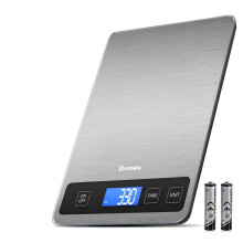 Drcowu Digital Kitchen Scales with Large LCD Display, Food Weighing Scale 15kg for Cooking Bakery, Electric Baking Scales with Tare Function, Grams a