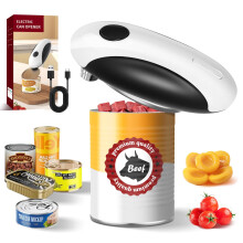 Rechargeable Electric Can Opener, One-Touch Automatic Tin Opener with Smooth Edge Cutting and Lid Remover, 360 Electric Can Openers for Any Size,Eas