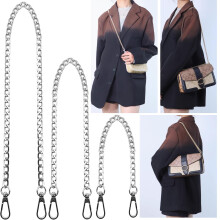 Hongbaite 3 Pack Silver (45cm+95cm+125cm) Bag Chains for Womens Handbags, DIY Crossbody Bags Chain Extender Strap with Clasp Buckles