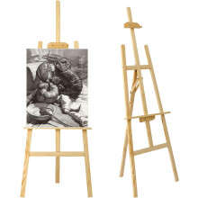 FERNVALE 59" Wooden Easel Stand for Wedding, Art, and Display - Adjustable Height Easel for Painting, Posters, Wedding Signs, and Table Plans