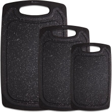 Cutting Boards for Kitchen, Large-Small Cutting Board Set of 3, Dishwasher Safe, Juice Groove, Easy Grip Handle, Non-Slip Rubber Cutting Board