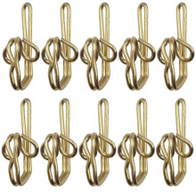 kuou 100 Pieces Metal Curtain Hooks, Drapery Hooks, Metal Curtain Header Tape (Gold)