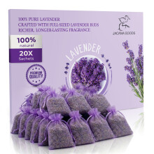 English Lavender Bags – Natural Moth Repellent & Air Freshener – Set of 20 – Air Freshener for Wardrobes, Drawers, Bathrooms, Clothes Storage