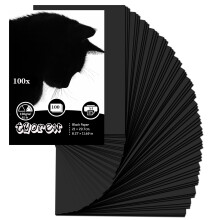 100 Sheets Black Paper, A4 120gsm Card Smooth Thick Craft Paper, Perfect for Arts,Crafts and Printing, 21 x 29.7cm