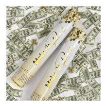 PrimePure Confetti Cannon Party Poppers - Money Confetti Poppers - Set of 2 - Make It Rain Mini 100 Fake Dollar Bills Fake Notes Party Cannons Pop Gu