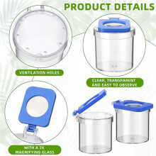 12 Pack Insect Bug Viewer for Kids with Tweezers Magnifying Insect Box Insect Observation Kit Bug Catcher Bug Container