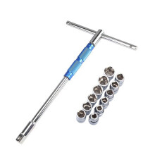 Chave de Soquete em T Tipo T, Conjunto Multifuncional com Cabeça Intercambiável e 12 Peças de Soquete