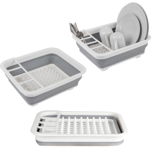 Beldray Beldray Collapsible Dish Drainer - With Cutlery Divider, Foldable For Compact Storage, Plastic Sink Drying Rack, Countertop Space Saving Design For C