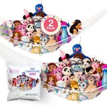 Lilly's Love Teddy Hammock, 2 Pack | Toy Hammock for Stuffed Animals | Soft Toy Storage | Cute Room, Bedroom & Home Decor | Large (White)
