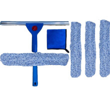 SWISSPACK Squeegee Cleaner and Glass Wiper,14” Professional Window Cleaning Kit Squeegee for Window, Car, Bathroom & Shower 2-in-1 Glass Scrubber Th