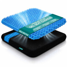 TANNESS - Large Gel Seat Cushion for Long Sitting – 45x45cm, Orthopedic Memory Foam Support Cushion for Sciatica, Tailbone and Hip Pain - Pressure R