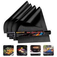 BREXTER Pack of 4 Oven Liner, 40cm x 50cm, 0.3mm Extra Thick Teflon Oven Liners for Fan Assisted Ovens, Mats for Gas Grill Reusable, BBQ Grill Mat S