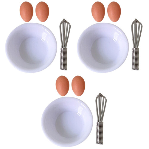3Sets Miniatuur Eierslagers Resin Voor Mini Huis Decor 1
