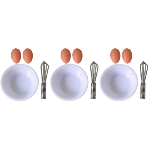 3Sets Miniatuur Eierslagers Resin Voor Mini Huis Decor 2