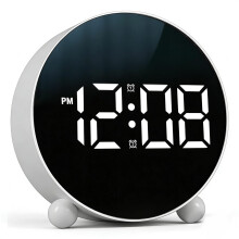 Linlinwill Digital Alarm Clock with LED Display, Battery/USB Powered Alarm Clock Besides with Snooze (White)
