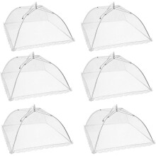 hzpolang 6 Pack Food Covers Mesh Nets Tents Foldable Umbrella Pop up Net Dome Outdoor Food Storage Protector Collapsible Domes for Fruit Dish Picnic