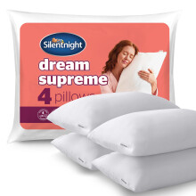 Silentnight Dream Supreme Pillows 4 Pack - Cloud-Like Comfort Bed Pillows for Front, Back & Side Sleepers Medium Soft Support with Soft Touch Hypoall