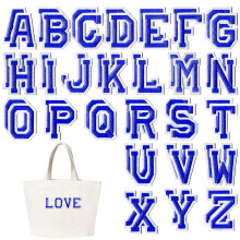 Iron on Letters for Clothes, 52 Pcs Iron on Letter Patches Alphabet A-Z Embroidered Patches with Ironed Adhesive Fabric Letters for Sewing Jackets, C