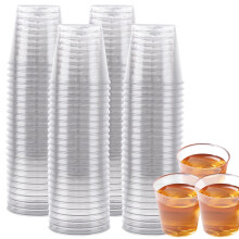 ASelected 100Pcs Plastic Shot Glasses 30Ml Plastic Shot Glass Reusable for Party, Wedding, Festival, Games, Jelly Cup