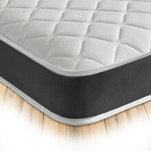 Starlight Beds Cool Touch European Small Single Mattress, Foam-Free Coil Sprung, 18cm Deep, Soft Firmness, Grey. 80cm x 200cm Mattress