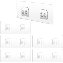 YANAJIAJIA 6-Pack Shower Caddy Adhesive Replacement, Heavy Duty Self-Adhesive Hooks for Bathroom Shelves, Waterproof Transparent Sticky Hooks for Sho